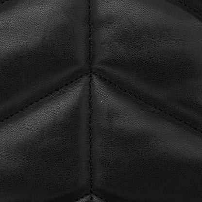 Saint Laurent Lambskin Quilted Small Loulou Puffer Monogram Chain Satchel Black 12 of 13