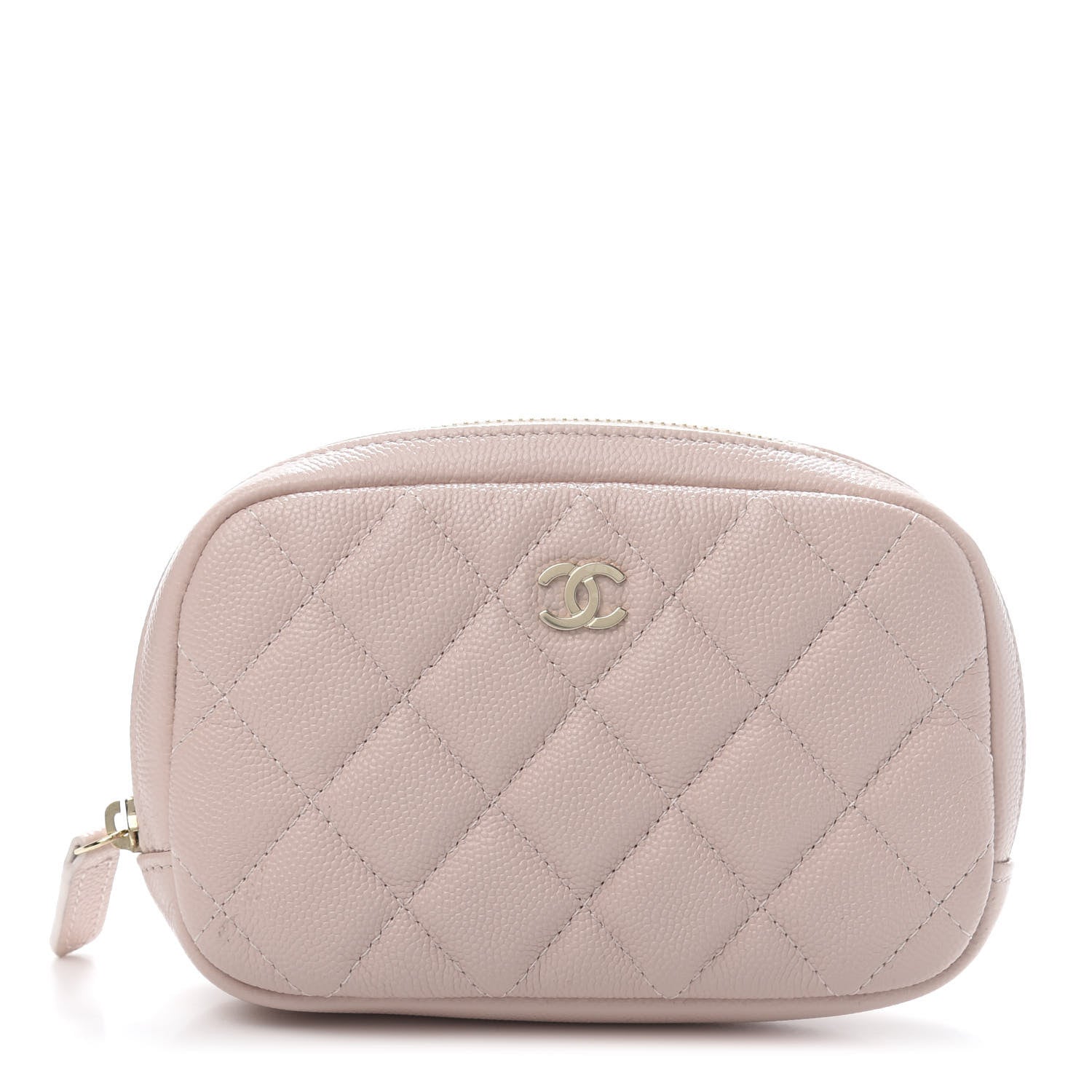 Chanel Caviar Quilted Small Curvy Pouch Cosmetic Case Light Pink 1 of 9