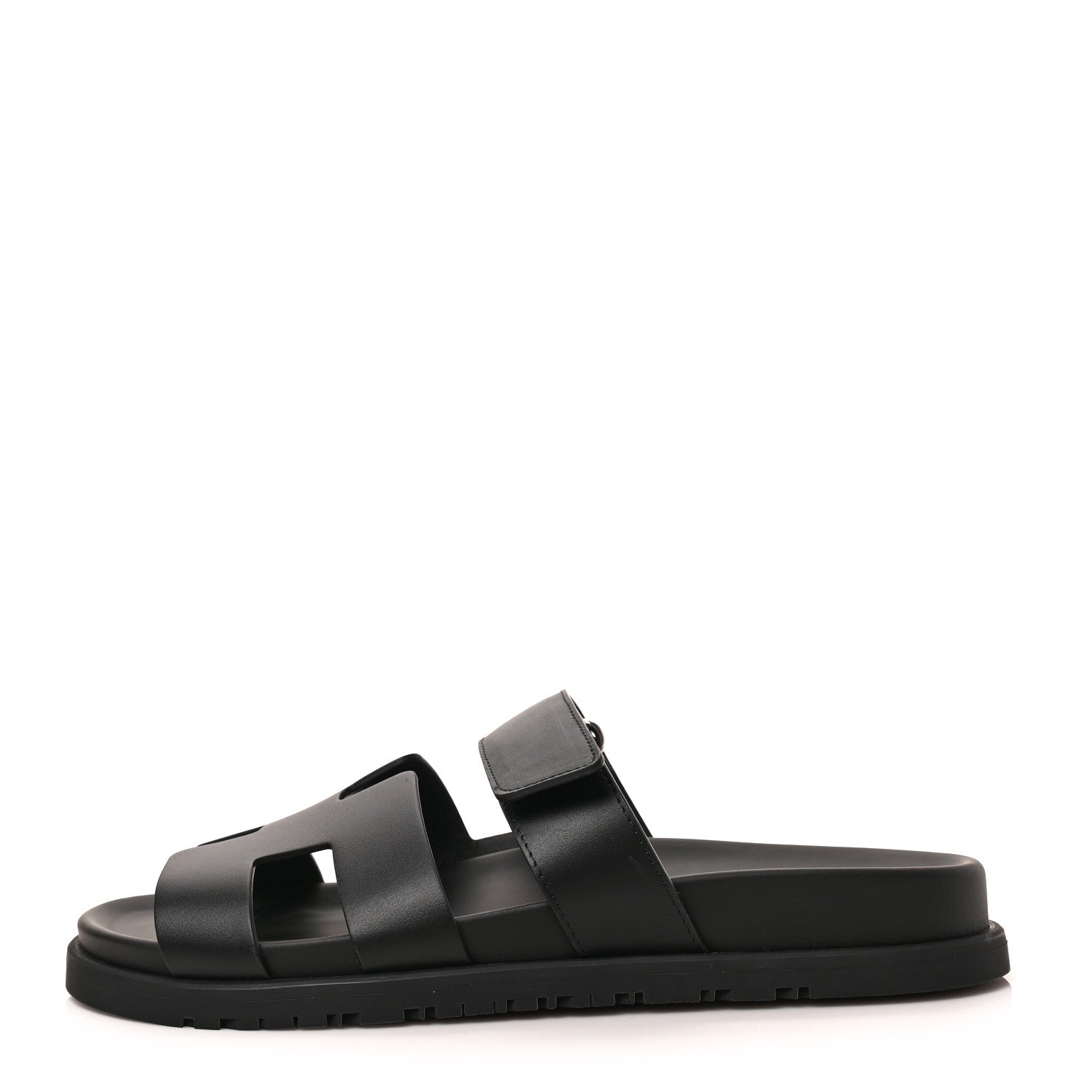 Hermes Calfskin Womens Chypre Sandals 39 Black 1 of 9