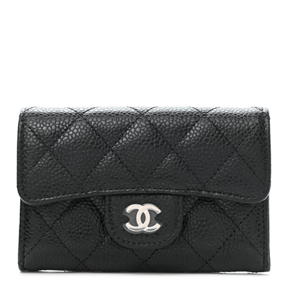 Chanel Caviar Quilted Flap Card Holder Wallet Black 1 of 9