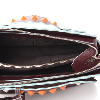 Fendi Vitello Dolce Scalloped Studded Medium By The Way Boston Bag Bordeaux 5 of 10