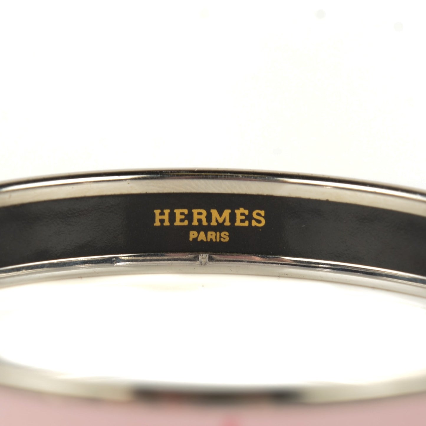 Enamel Printed Caleche Narrow Bracelet 65 Pink