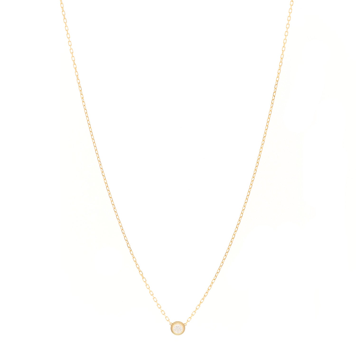 Cartier 18K Yellow Gold Diamond LM D'Amour Pendant Necklace 1 of 5