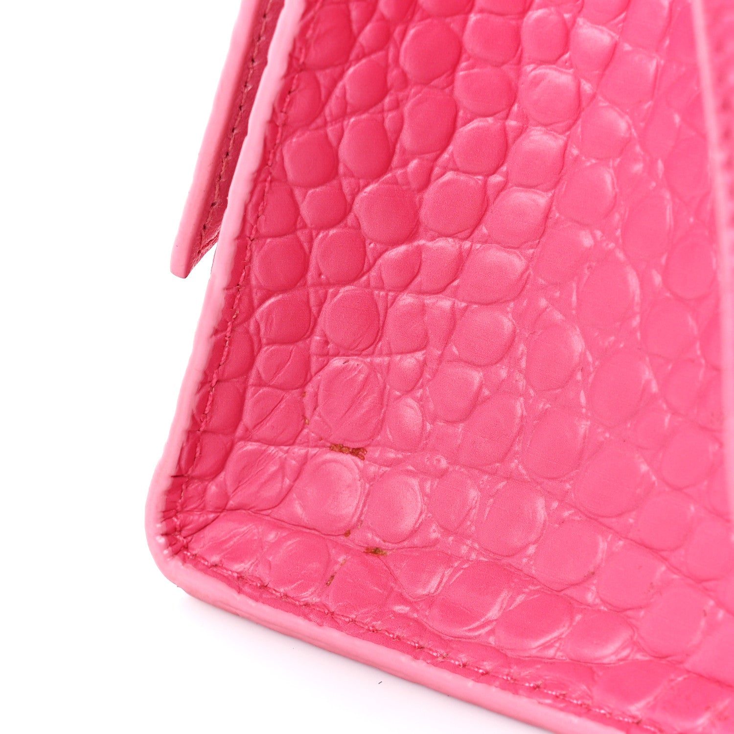 Balenciaga Calfskin Crocodile Embossed Degrade Small Hourglass Top Handle Bag Sweet Pink 14 of 15
