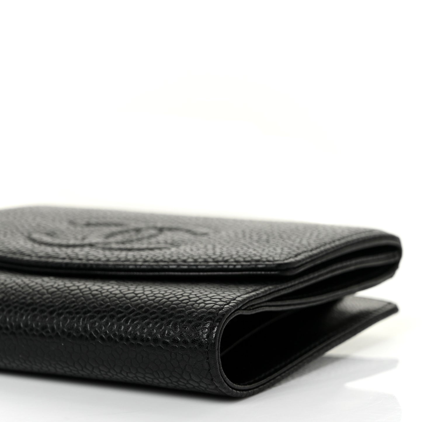 Caviar Timeless CC Compact French Wallet Black