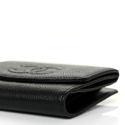 Chanel Caviar Timeless CC Compact French Wallet Black 8 of 10