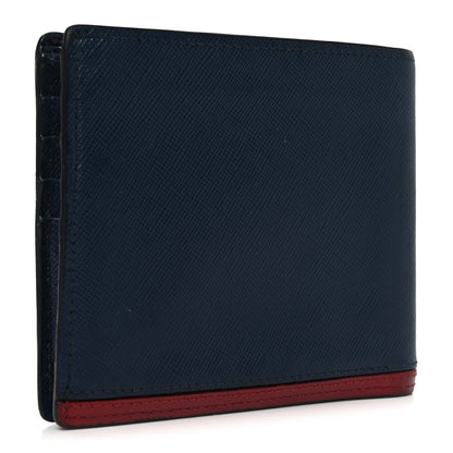 Prada Saffiano Bi-Fold Wallet Baltico Fuoco 3 of 7