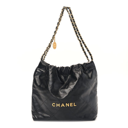 Chanel Shiny Calfskin Quilted Small Chanel 22 Black 3 of 10
