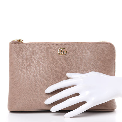 Gucci Calfskin GG Marmont Zip Pouch Porcelain Rose 2 of 9