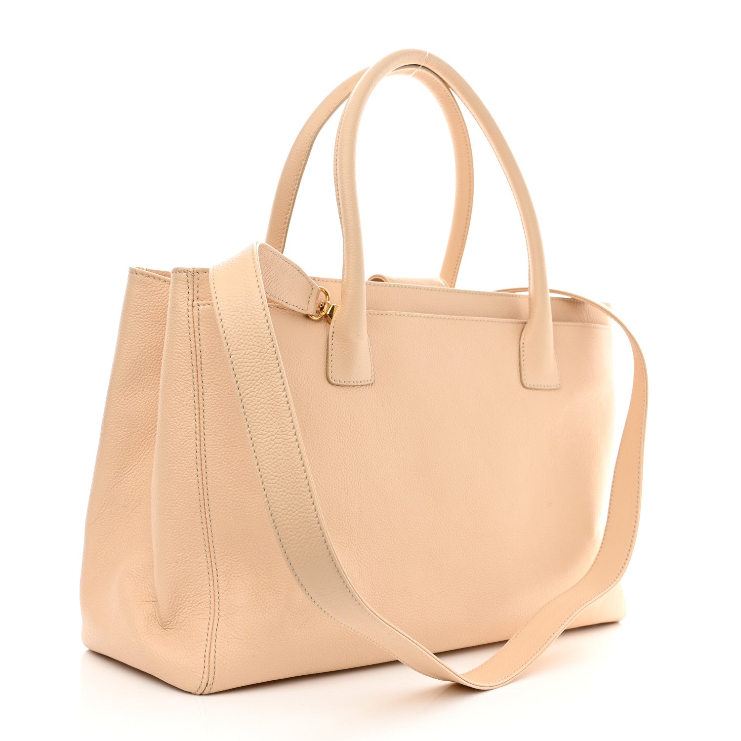 Chanel Calfskin Cerf Executive Shopper Tote Beige 3 of 15