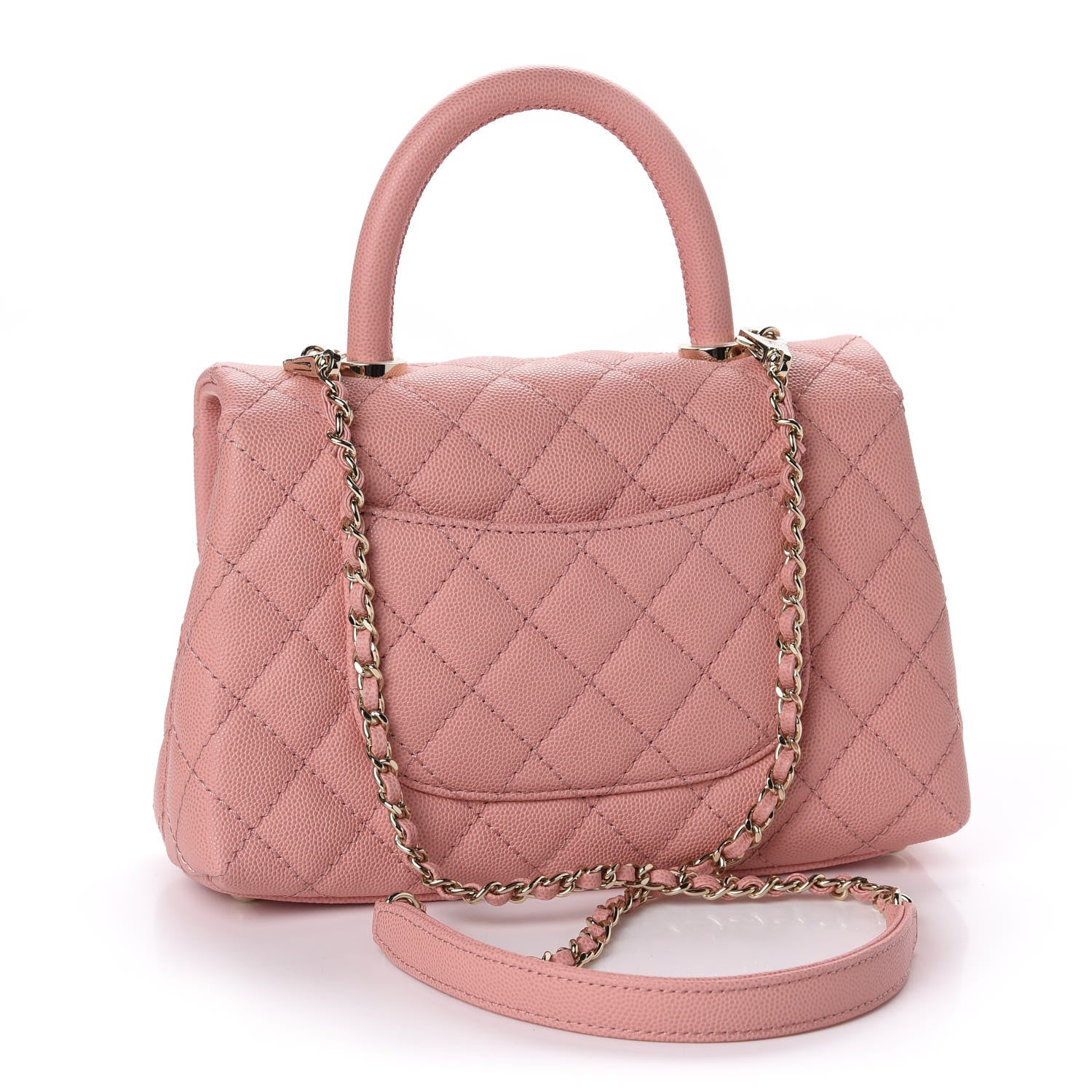 Chanel Caviar Quilted Mini Coco Handle Flap Pink 3 of 11