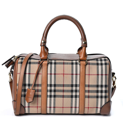 Burberry Horseferry Check Medium Alchester Bowling Bag Tan 1 of 11