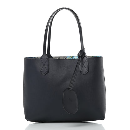 Gucci GG Supreme Monogram Blooms Small Reversible Tote Beige Blue Navy 3 of 15
