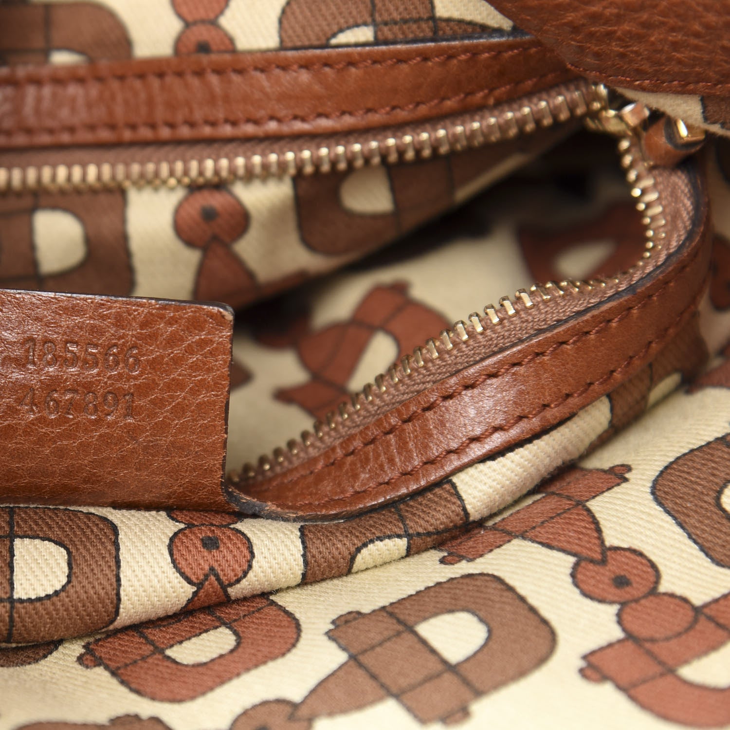 Gucci Calfskin Medium Indy Top Handle Bag Brown 6 of 13