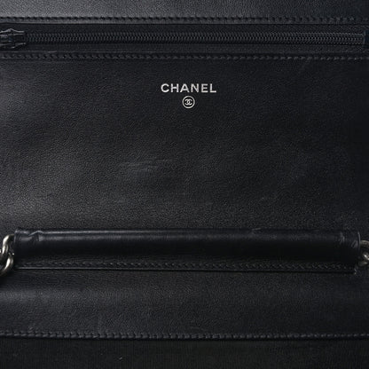 Chanel Caviar Quilted Boy Wallet On Chain WOC Black 10 of 12