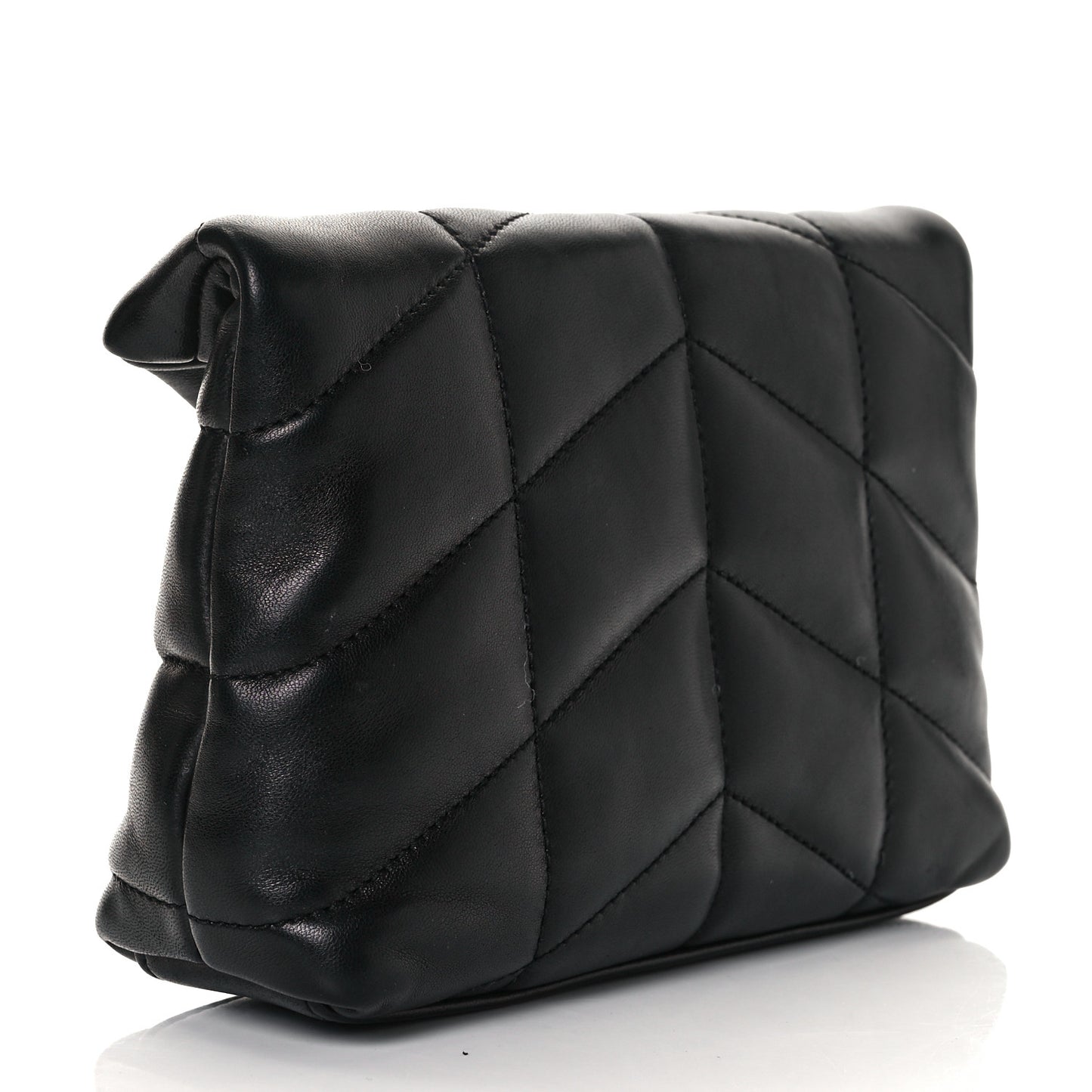 Lambskin Monogram Loulou Puffer Pouch Clutch Black