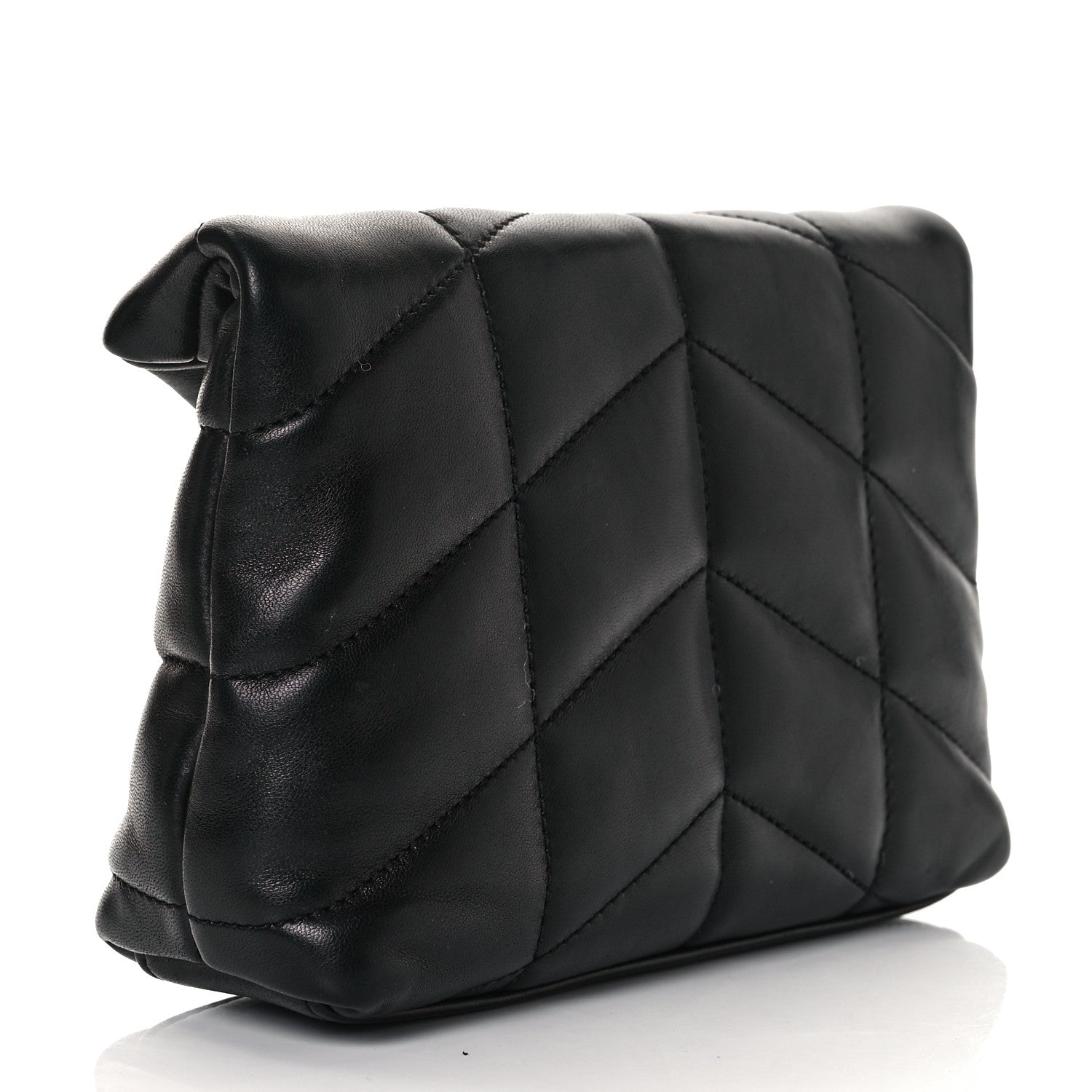 Saint Laurent Lambskin Monogram Loulou Puffer Pouch Clutch Black 4 of 12