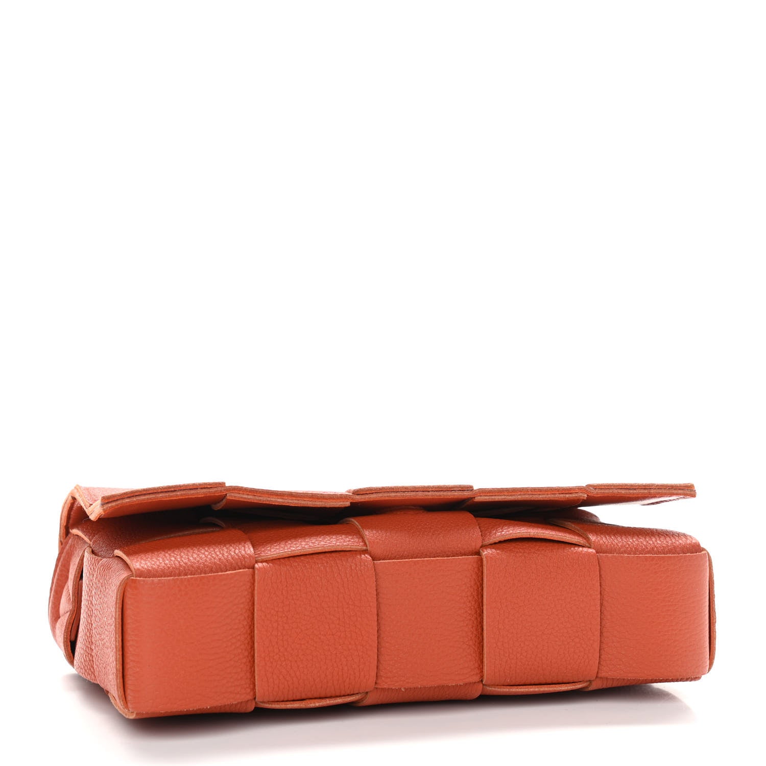 Bottega Veneta Grained Calfskin Intrecciato Cassette Crossbody Bag Maple 4 of 13