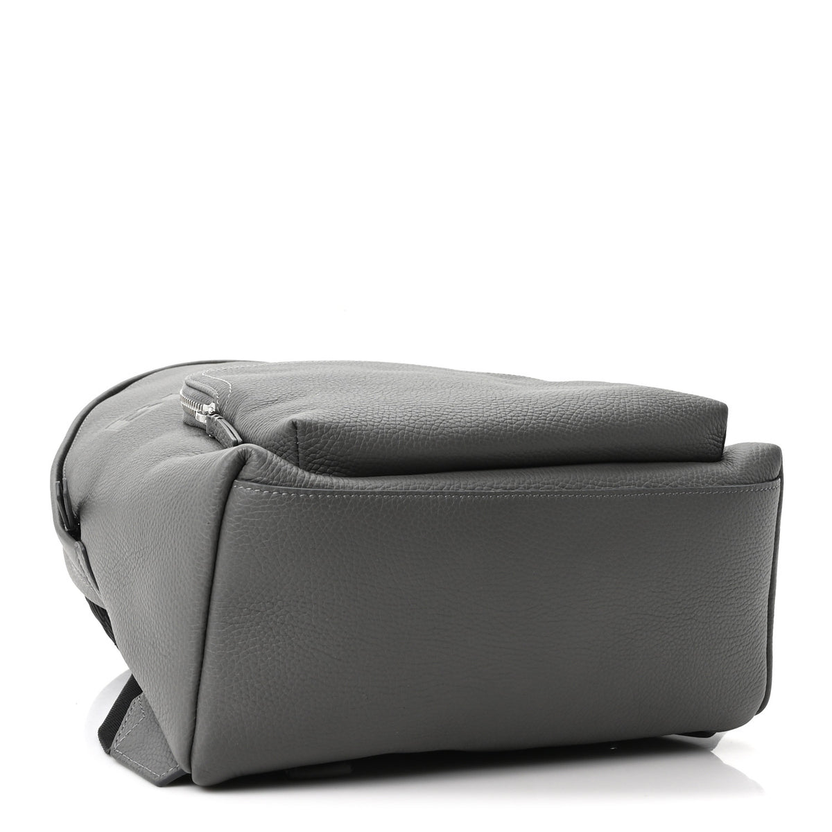 Calfskin Logo Embossed Backpack Charcoal Grey