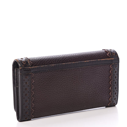 Burberry Grainy Calfskin Continental Wallet Dark Brown 2 of 17