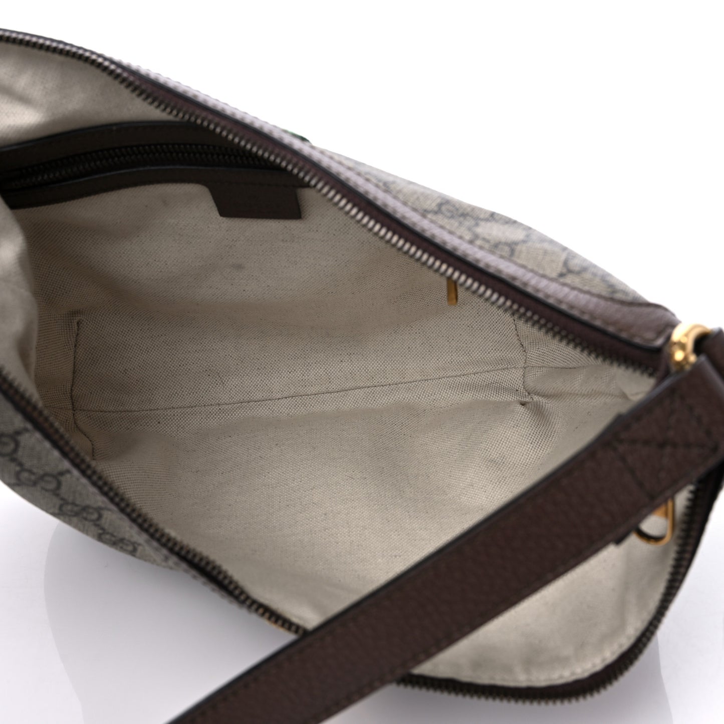 GG Supreme Monogram Web Small Ophidia Half Moon Hobo Brown