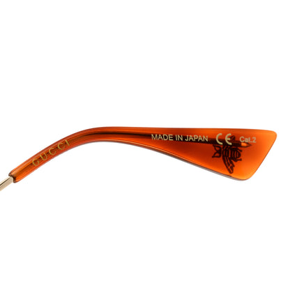 Gucci Square Frame Sunglasses GG0228S Gold Red 6 of 8