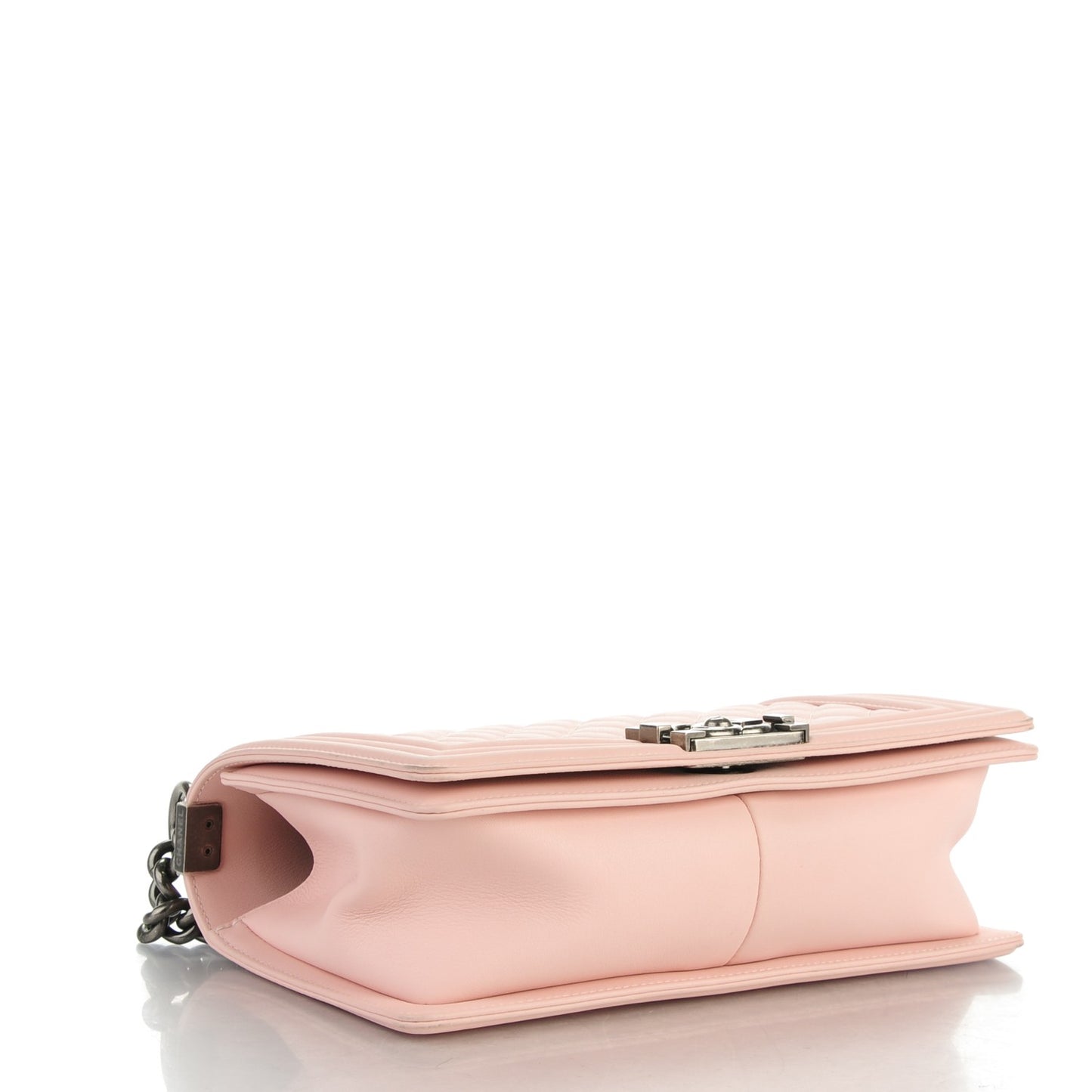 Calfskin Quilted Medium Boy Flap Light Pink