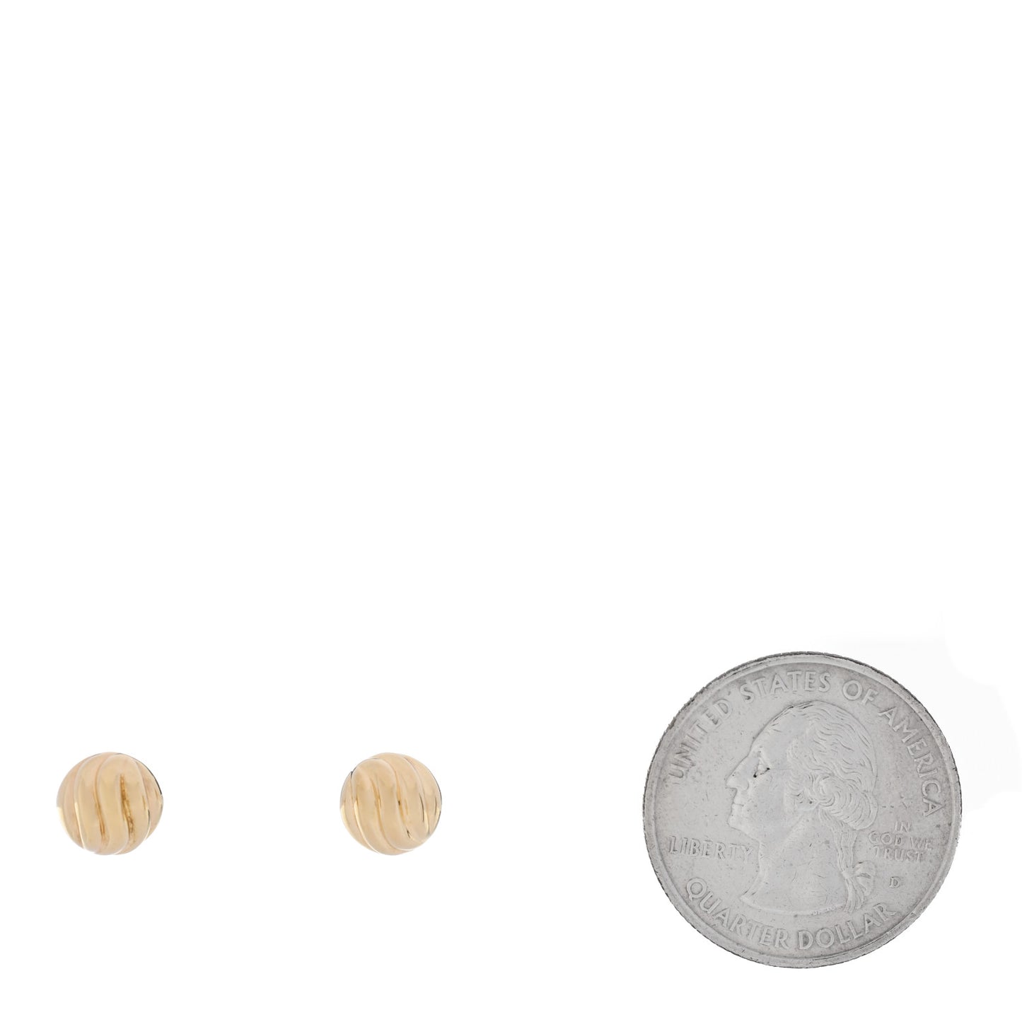 18K Yellow Gold 8mm Sculpted Cable Earrings