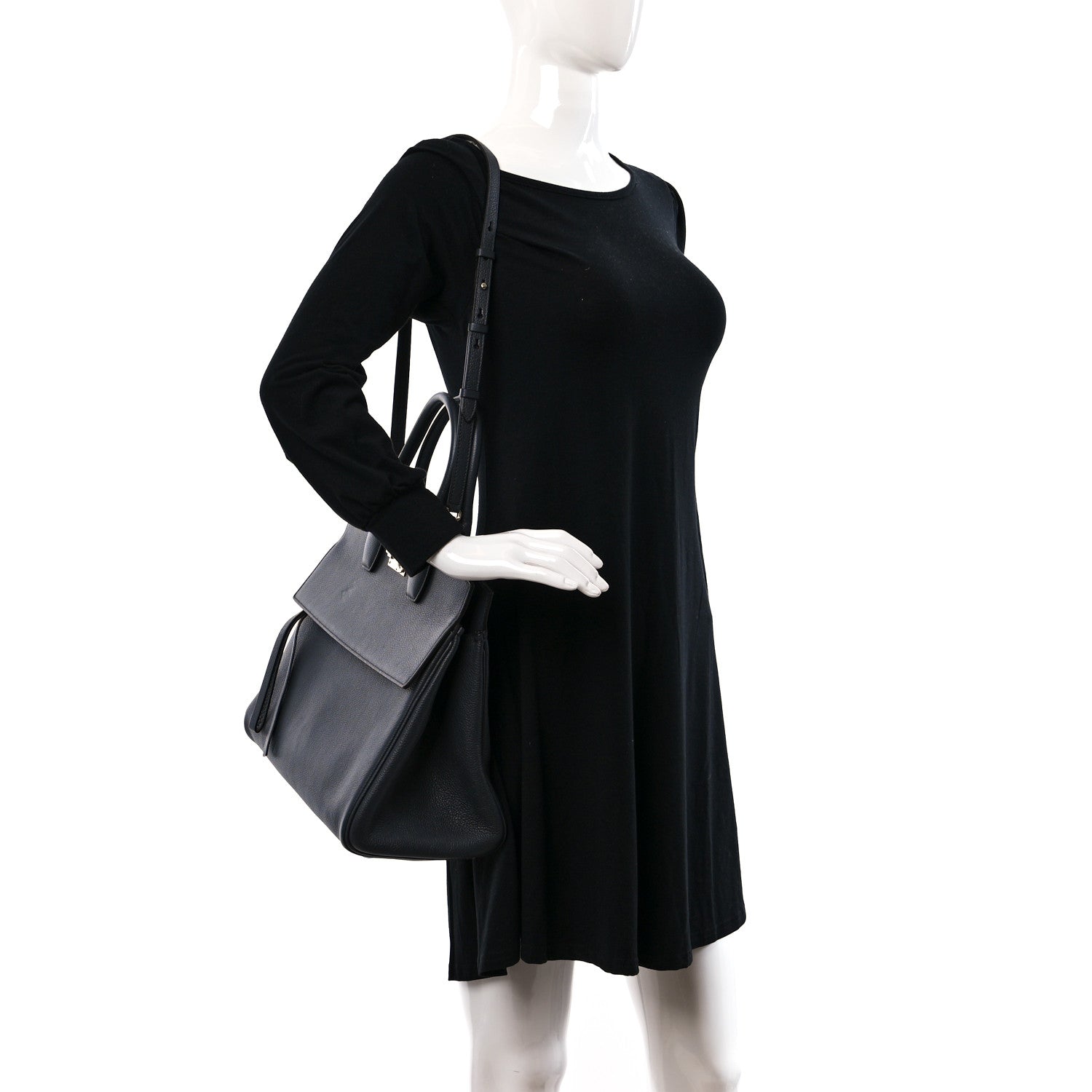 Salvatore Ferragamo Calfskin Studio Bag Dark Grey 2 of 9