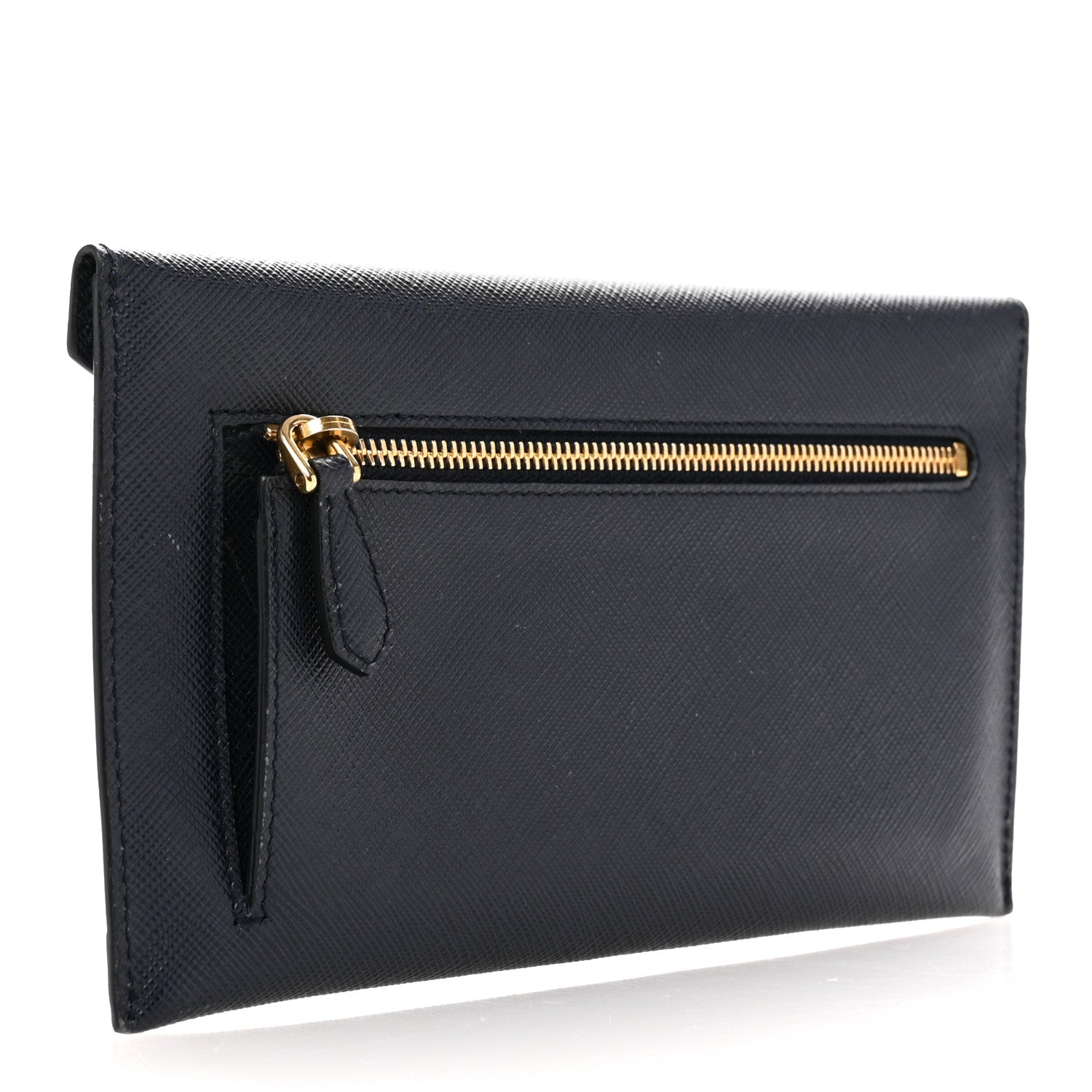 Prada Saffiano Bi-Color Envelope Wallet Baltico Bluette 3 of 10
