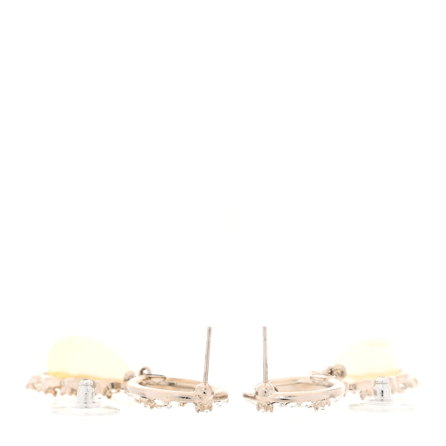 Crystal Pearl Imperial Bow Earrings Silver