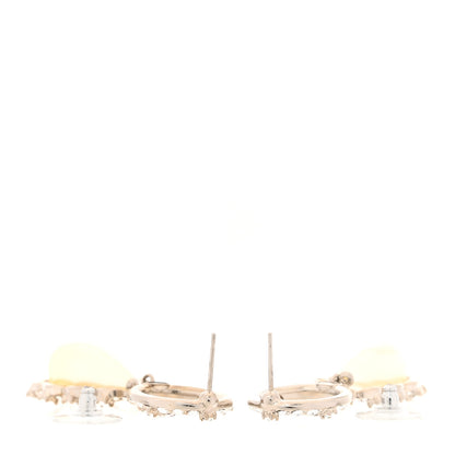 Chanel Crystal Pearl Imperial Bow Earrings Silver 3 of 5