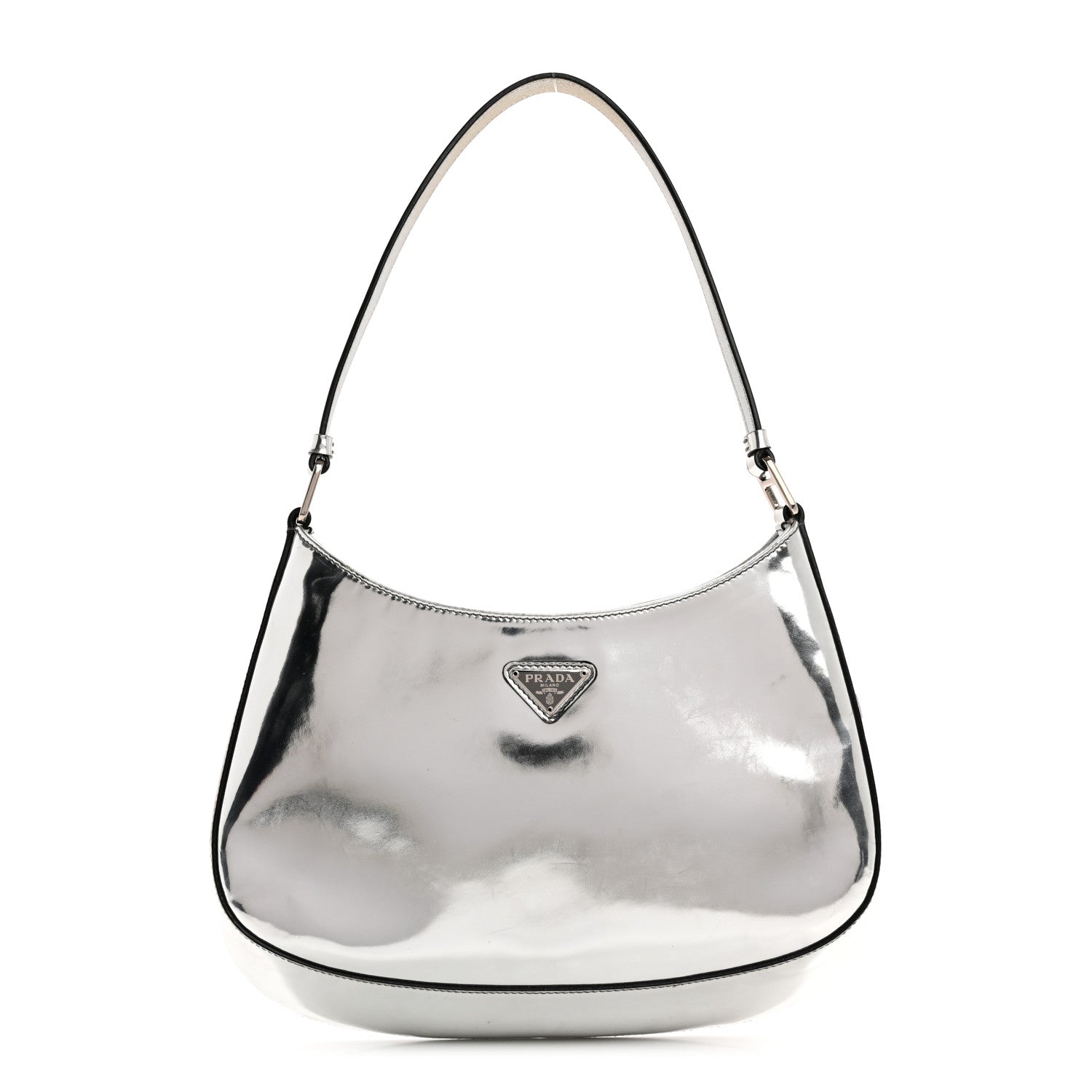 Prada Spazzolato Cleo Shoulder Bag Argento 1 of 10