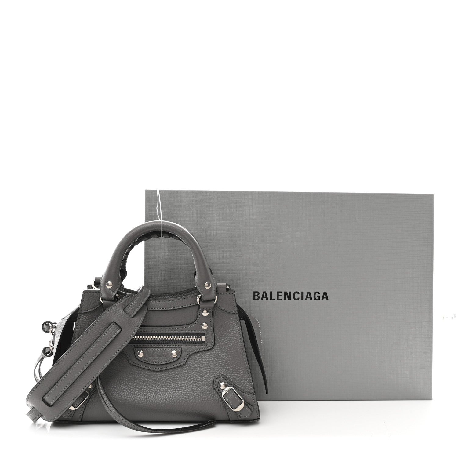 Balenciaga Grained Calfskin Neo Classic Silver Hardware Mini City