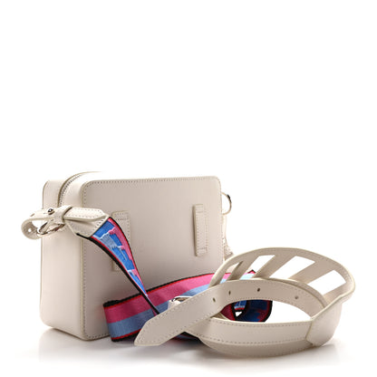 Off-White Saffiano Striped Binder Clip Camera Bag White Black Indus 3 of 9