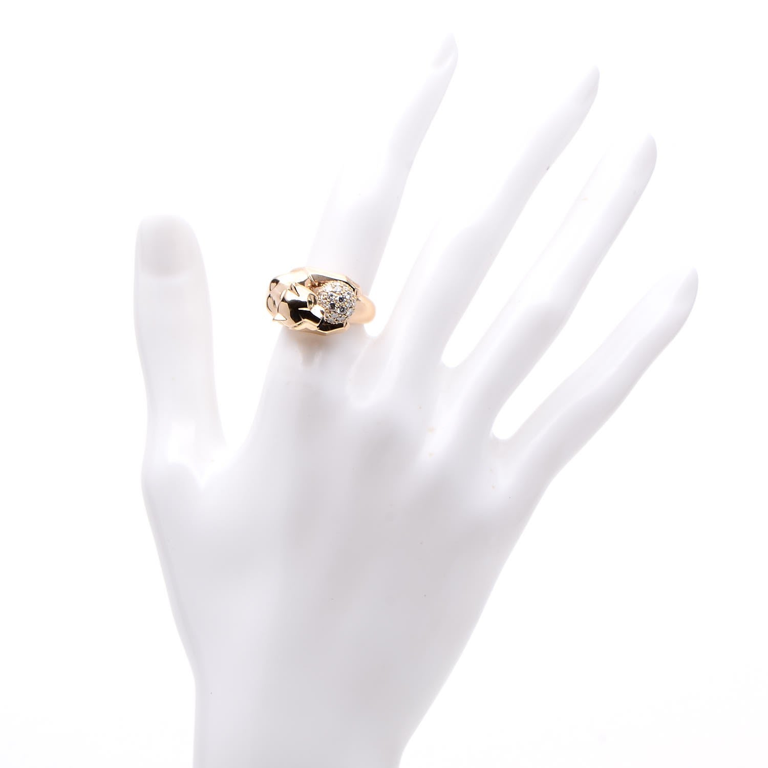 Cartier 18K Yellow Gold Diamond Onyx Emerald Panthère De Ring 53 6.25 2 of 11