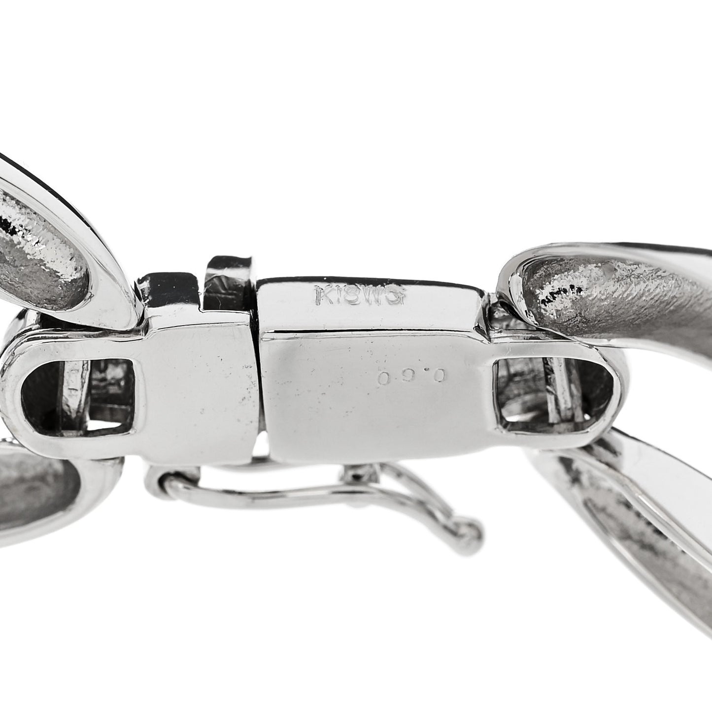 18K White Gold Diamond .60ct Oval Link Bracelet