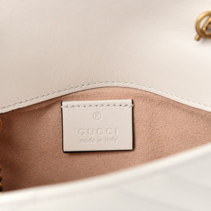 Gucci Calfskin Matelasse Super Mini GG Marmont Shoulder Bag White 8 of 11