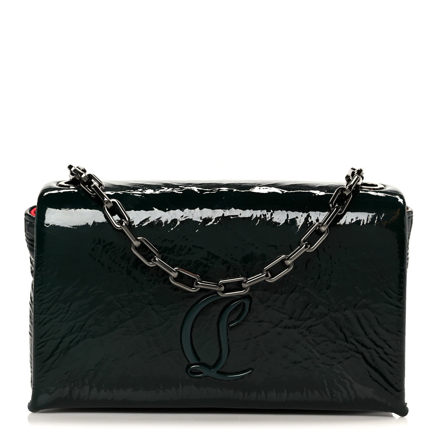 Christian Louboutin Naplak Patent Calfskin Monochrome Loubi54 Shoulder Bag Green 1 of 10
