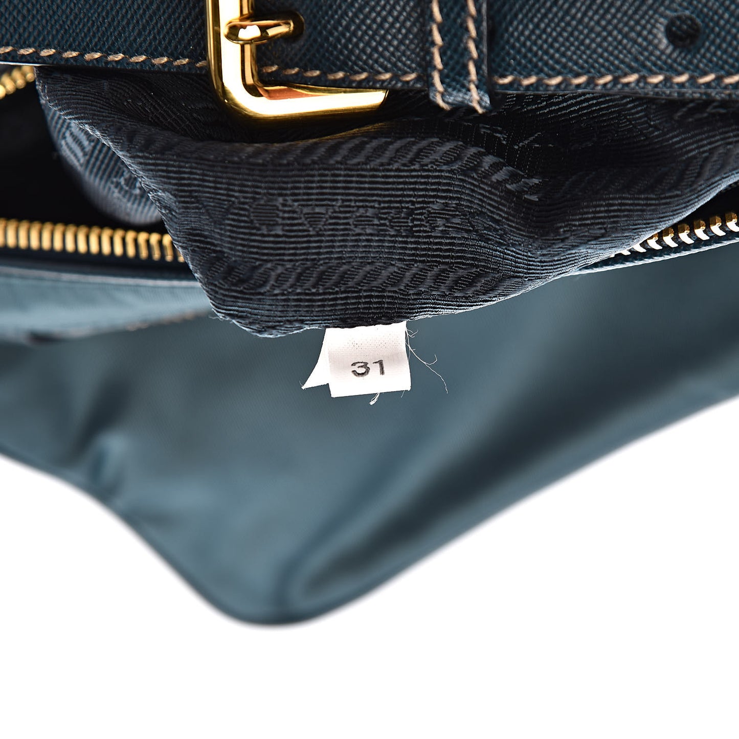 Tessuto Nylon Saffiano Pochette Denim