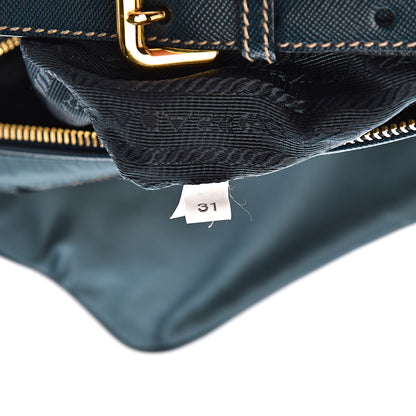 Prada Tessuto Nylon Saffiano Pochette Denim 7 of 10
