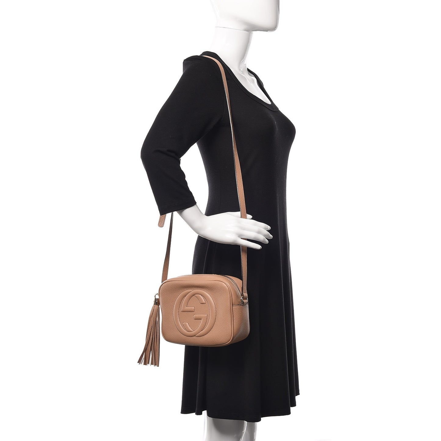 Pebbled Calfskin Small Soho Disco Bag Camelia