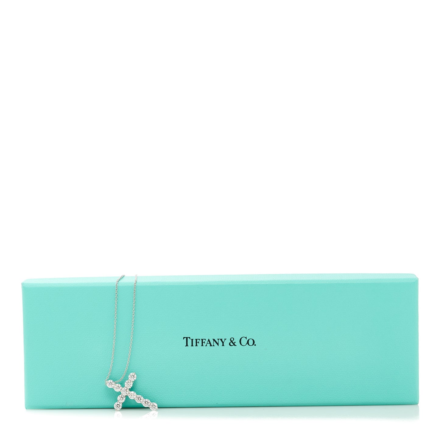 Platinum Diamond Large Cross Pendant Necklace