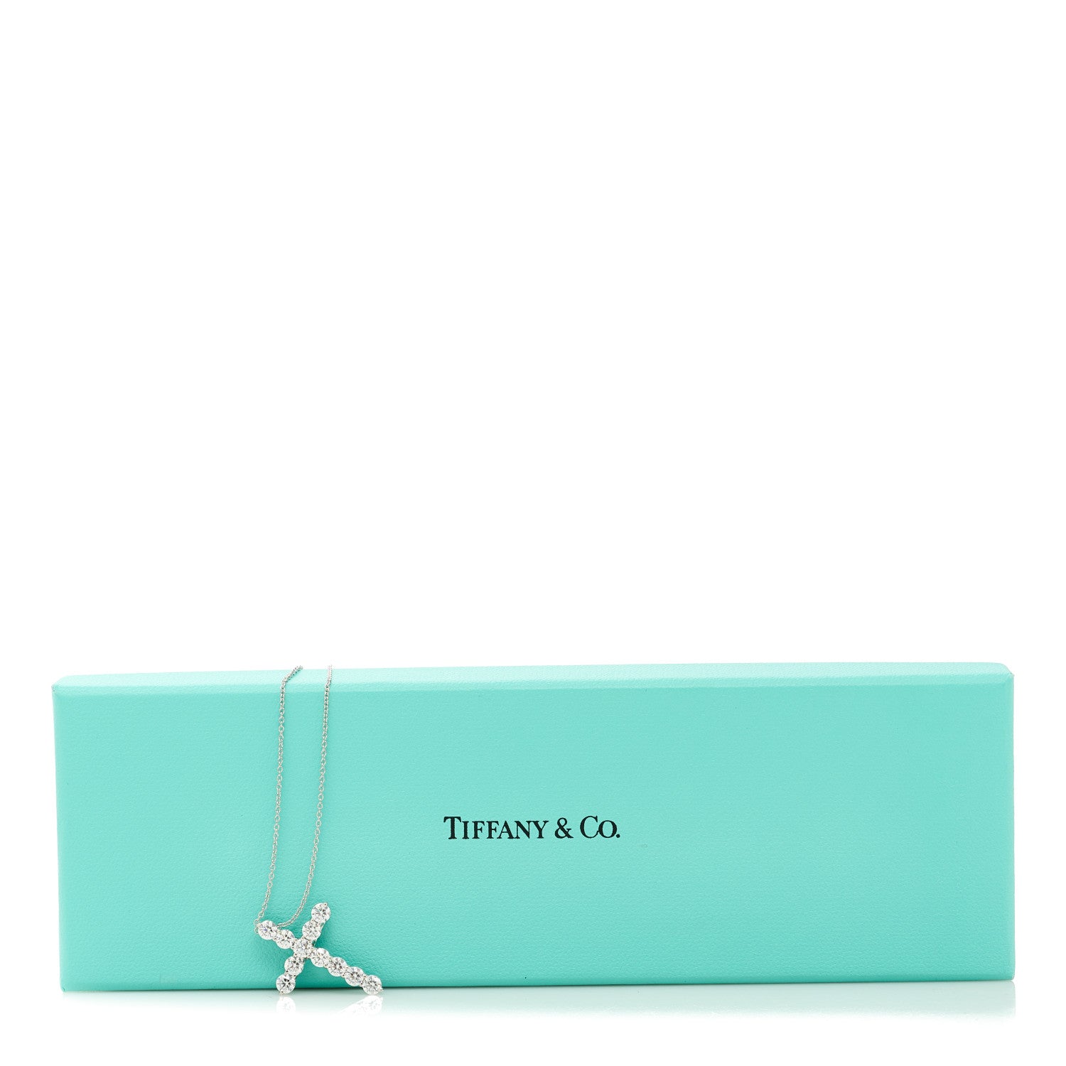 Tiffany Platinum Diamond Large Cross Pendant Necklace 7 of 7