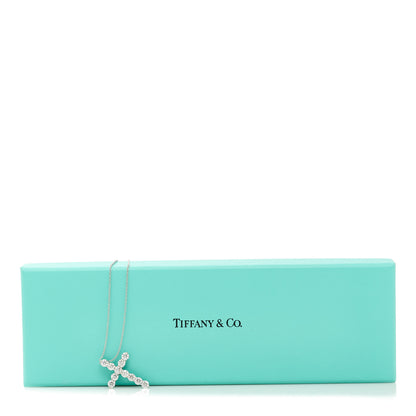 Tiffany Platinum Diamond Large Cross Pendant Necklace 7 of 7