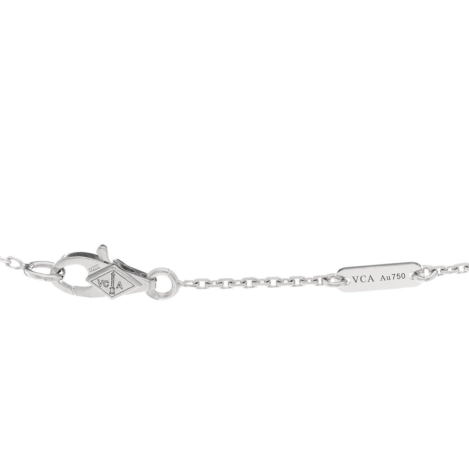Van Cleef & Arpels 18K White Gold Diamond Sweet Alhambra Pendant Necklace 4 of 4