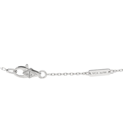 Van Cleef & Arpels 18K White Gold Diamond Sweet Alhambra Pendant Necklace 4 of 4