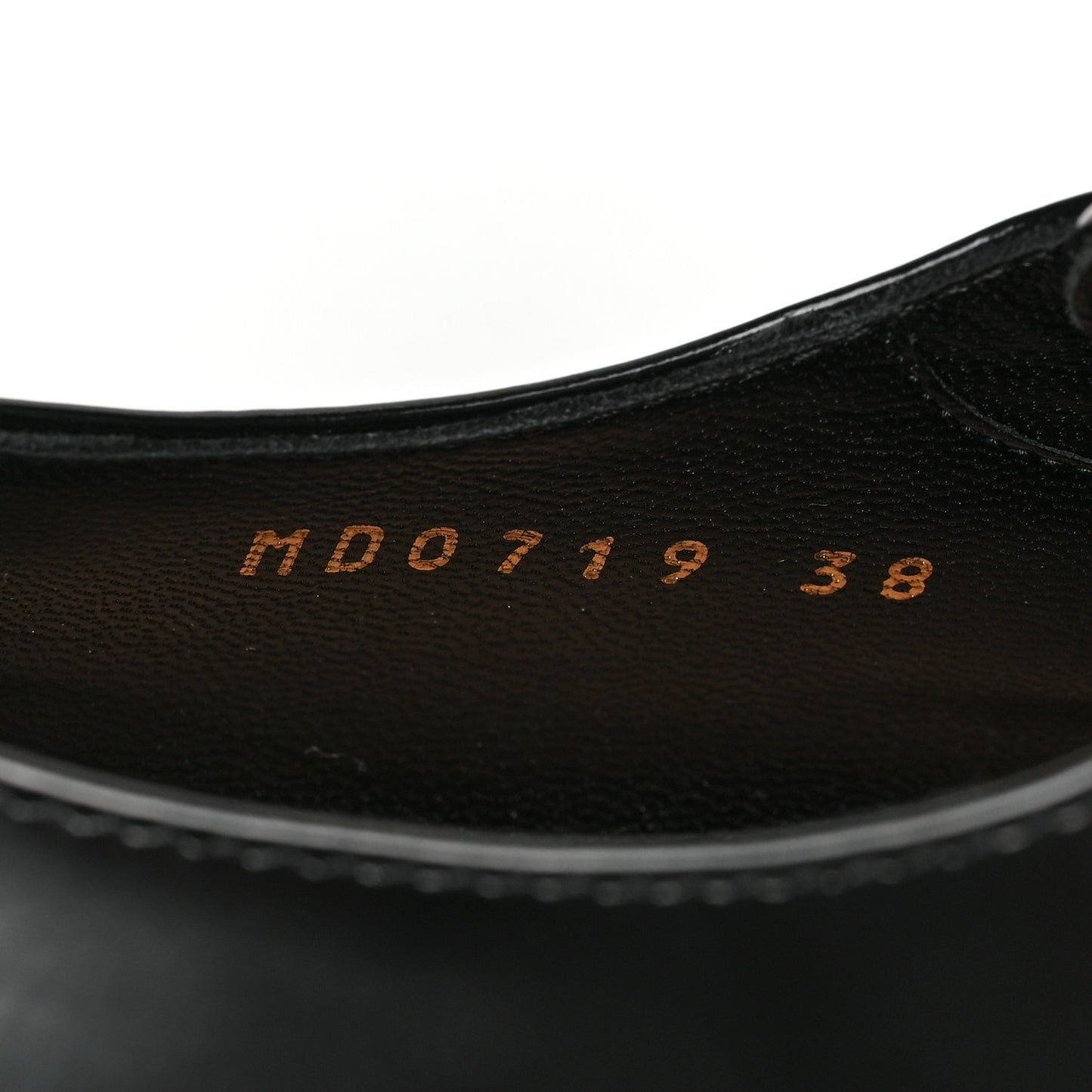 Shiny Calfskin Womens Derby Shoe 38 Black