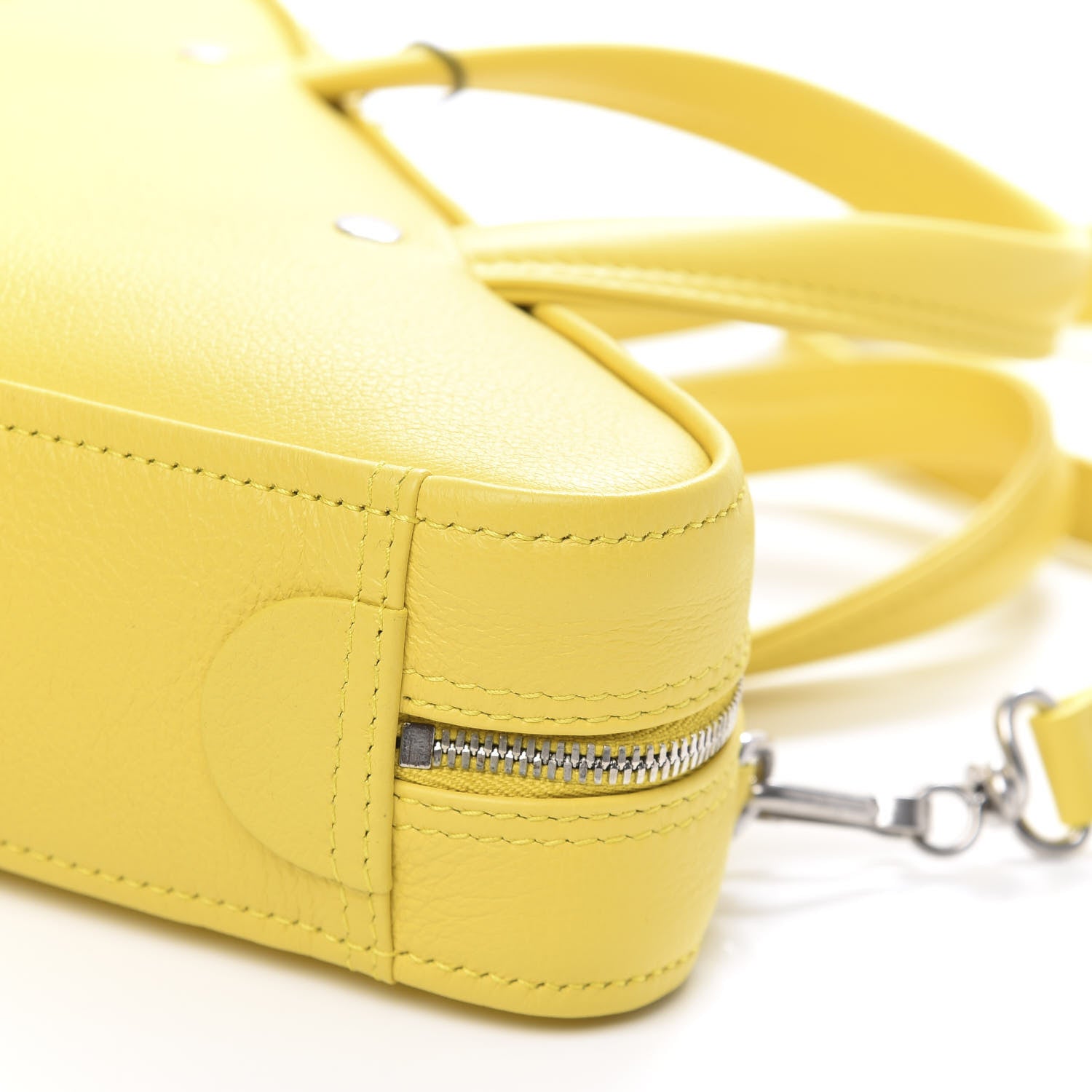 Balenciaga Shiny Day Calfskin Logo XS Triangle Duffle Jaune Black 9 of 9