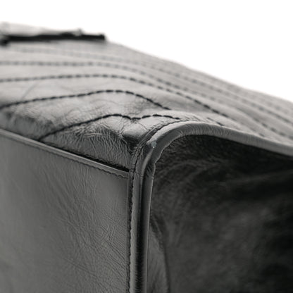 Saint Laurent Crinkled Calfskin Matelasse Monogram Large Niki Shopper Tote Black 11 of 15